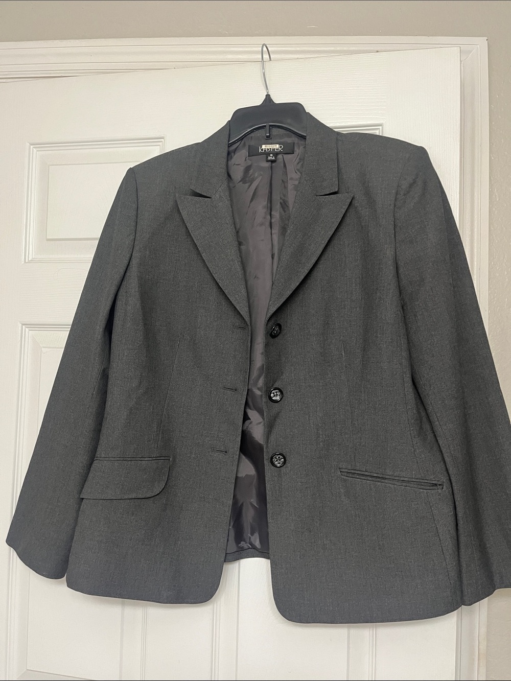 Kasper Women's Dark Gray Single-Breasted Blazer